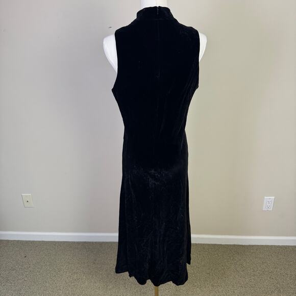 Lauren Ralph Lauren Velvet Silk Cocktail Midi Dress US Women's 12 - Picture 3 of 8